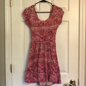 Pink crossover pattern summer dress
